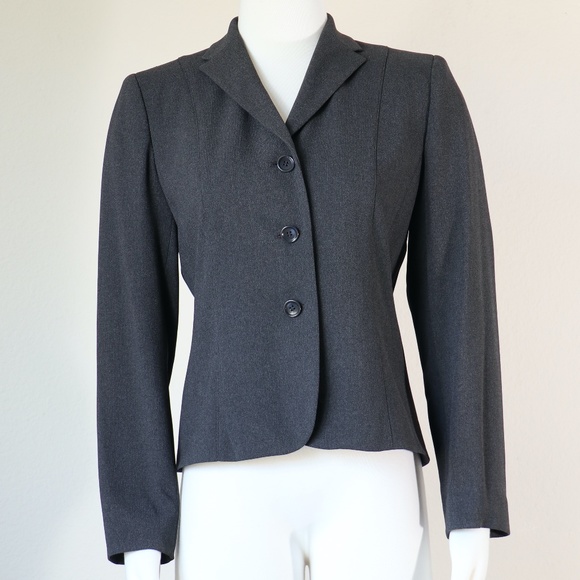 Tailored charcoal grey single breasted blazer - Picture 1 of 11